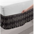 thumbnail image 2 of Boho Bed Skirt, Inspired Rhombus Pattern with Ornament Earth Tones, Elastic Bedskirt Dust Ruffle Wrap Around for Bedding Decor, 4 Sizes, Dark Taupe Grey Dark Tan, by Ambesonne, 2 of 2