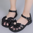 thumbnail image 2 of NOKIO Girls' Closed Toe Mary Janes Kids Boho Sandals Kids Summer Sandals Girls' T-Strap Sandals Children Shoes Flat Sandals Hollow Beach Shoes Fashion Soft Sole Girls Boys Casual Sandals, 2 of 7