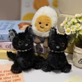 thumbnail image 5 of Linda almohada de expresión, huevo hervido/gato negro, juguete colgante de felpa, peluche suave, muñeca de huevo de simulación creativa, regalo del Día de San Valentín1758, 5 of 5