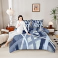 thumbnail image 4 of Castle Fairy Gradient Stripes Twin Comforter Sets,Abstract Watercolor Lines Bedding Set, 4 of 8
