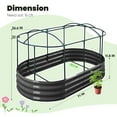 thumbnail image 3 of KING BIRD 6x3x1 ft Raised Garden Bed with Cover Galvanized Oval Planter Garden Box Outdoor for Gardening, Vegetables, Flowers , White, 3 of 10