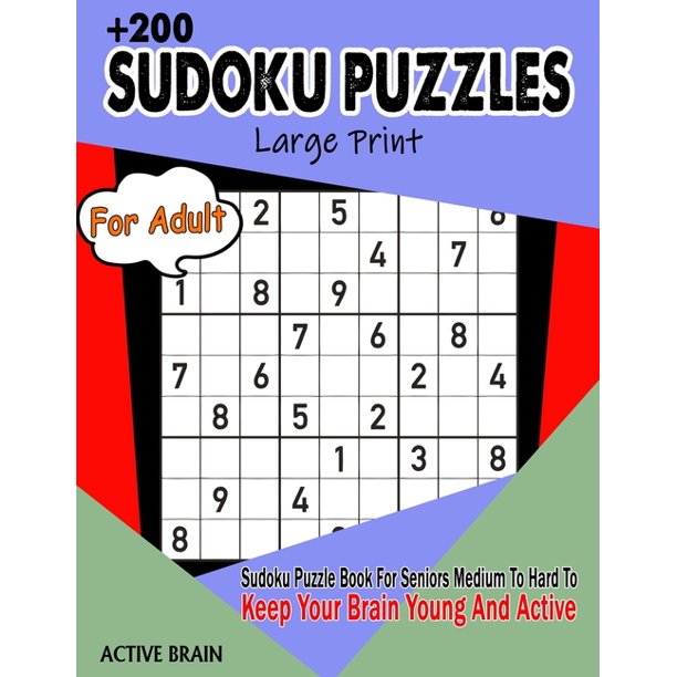 sudoku puzzles for adults large print sudoku puzzle book for seniors medium to hard to keep your brain young and active with solutions paperback large print walmart com