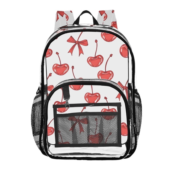 ALAZA Clear Backpack Cherry and Bows PVC Transparent BookBag