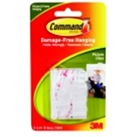 Command Damage-Free Picture Hanging Clip With 8 Adhesive Strip, Pack - (Best Wall Hanging Adhesive)