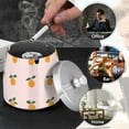 thumbnail image 4 of Yayeee Ashtray with Lid for Cigarette Smokeless Stainless Steel Home Ash Holder, Cartoon Citrus, 4 of 7