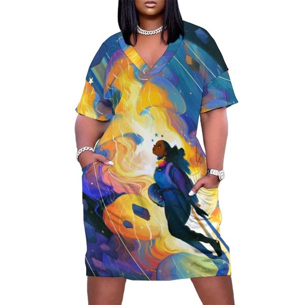 Vestido de bolsillo suelto Voyage, vestido de verano, vestidos de manga larga, vestidos de verano