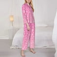 thumbnail image 4 of Disketp Pajamas Set Long Sleeve Sleepwear Womens Button Down Nightwear Pj Sets-Breast Cancer Pink Ribbons Awareness, 4 of 9