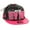 Black/Hot Pink, variant on New York Faux Leather Flat Bill Snap Back Hat Cap