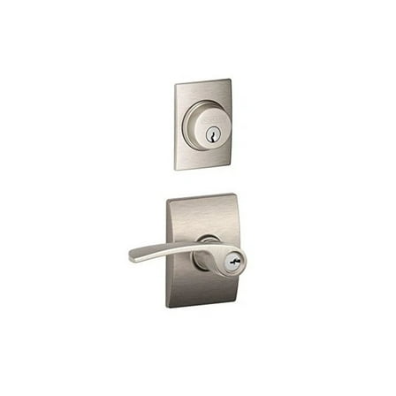 Schlage Flair Door Lever & Deadbolt Set - Brushed Nickel
