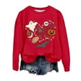 thumbnail image 2 of Halloween Sweatshirts for Women 2025 Long Sleeve Crewneck Cute Graphic Sweatshirt Halloween Outfits Pullover Tops, 2 of 4