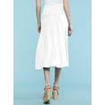 thumbnail image 3 of Made by Johnny Women's Lightweight Fold Over Flared Midi Skirt XXL WHITE, 3 of 6