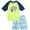 Navy/Green Dino, variant on Boys Rash Guard Set - 2 Piece UPF50+ Quick Dry Short Sleeve Swim Shirt & Swim Trunks for Boys