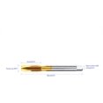 thumbnail image 2 of Spiral Point Plug Threading Tap M12 x 1.25 Thread, Ground Threads H2 3 Flutes, High Speed Steel HSS 6542 Metric Screw Milling Threading Tap, Titanium Coated, 2 of 5