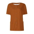 thumbnail image 2 of Womens' casual short-sleeved nursing uniform top Camel XL, 2 of 5