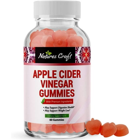 Natural Apple Cider Vinegar Gummies - for Weight Loss - Lose Weight - ACV Gummy Belly Fat Burner Appetite Suppressant with Pure Ginger Extract Chewable Diet Supplement for Women Men Detox (Best Way To Lose Chin Fat)