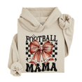 thumbnail image 3 of Football Mama Hoodie for Women Cute Coquette Bow Game Day Football Mom Pullover Sweatshirt, Sand Hoodie, L, 3 of 8