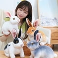 thumbnail image 4 of Soumake Rabbit Plush Toy Lovely Squatting/Sitting Position Bunny Doll Plushies Ornament PP Cotton Filling Simulation Stuffed Animal Easter Plush Doll Toy New Year Gift, 4 of 5