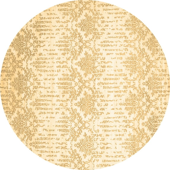 Ahgly Company Indoor Round Abstract Brown Contemporary Area Rugs, 5' Round