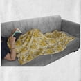 thumbnail image 6 of Floral Soft Flannel Fleece Throw Blanket, Creative Damask Flowers English Garden Romantic Art, Cozy Plush for Indoor and Outdoor Use, 70" x 90", Orange Dark Mustard, by Ambesonne, 6 of 6