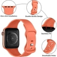 thumbnail image 2 of Silicone Strap (Coral Pink, Large) Compatible with Apple Watch Band 44mm 42mm 45mm 49mm, Replacement Strap for Apple Watch Ultra/iWatch SE Series 8 7 6 5 4 3 2 1, 2 of 5