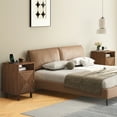 thumbnail image 4 of May in Color Nightstand for Bedroom, Brown Side Table with Charging Station, Accent Bedside Table with Solid Wood Legs for Living Room, 4 of 10