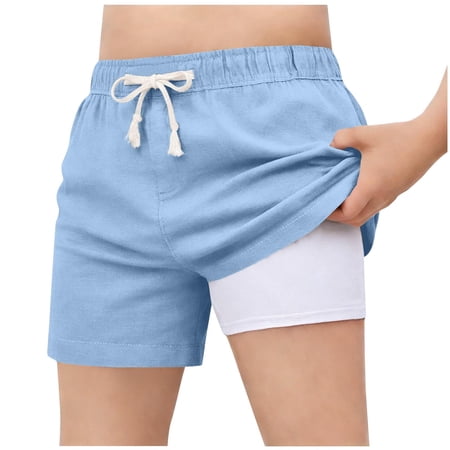 Piuwrlz Boys Athletic Shorts for Boy Short Pants Solid Color Single Piece Short Trousers Blue