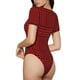 thumbnail image 2 of Balery Red Black Houndstooth Body de cuello redondo de manga corta para mujer Tops de manga corta Tops básicos-Large, 2 of 7