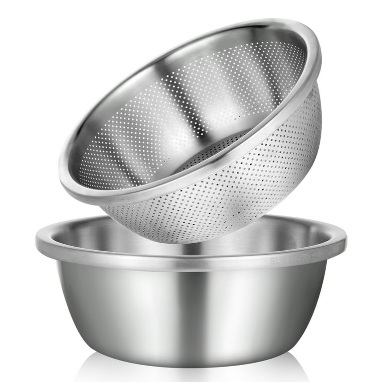 Bocaoying 2 Pcs 304 Stainless Steel Colander Micro Perforated