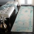 thumbnail image 2 of SAFAVIEH Classic Vintage Peter Overdyed Border Cotton Area Rug, Turquoise, 2'4" x 4'8", 2 of 7