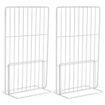 WHAMVOX 2 Pcs Freezer Organizer Storage Wire Shelf Dividers Strip Rack Baby White