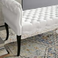 thumbnail image 6 of Modway Adelia Chesterfield Style Button Tufted Performance Velvet Bench in White, 6 of 7