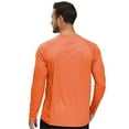thumbnail image 3 of Satankud Men's Performance Long Sleeve Fishing Shirts Rashguard UPF 50+ UV Sun Protection Tee Tops for Outdoors Running Hiking Workout T-Shirt 2234-Orange-XL, 3 of 6