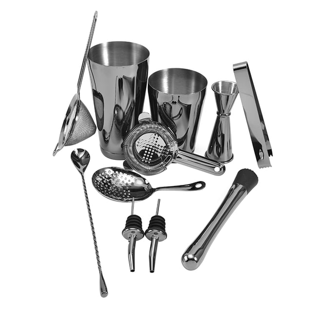 Amdohai Ensemble de 11 Pcs de Shaker à Cocktail avec Gobelet Shaker Boston et