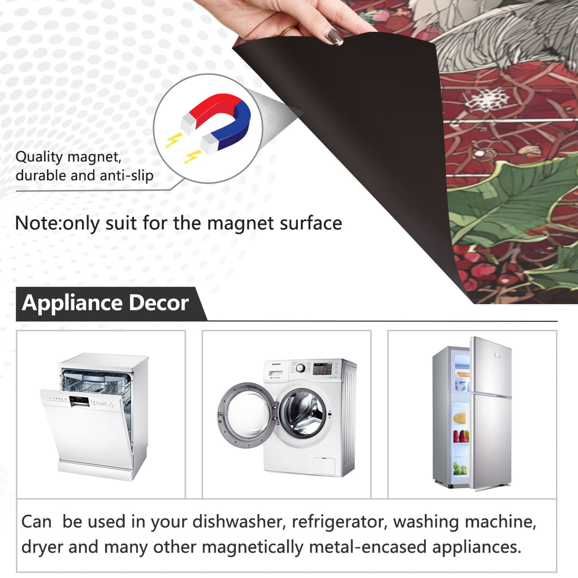 Dishwasher Sticker Magnetic Dishwasher Sticker Magnetic Decorative Sticker Refrigerator Sticker Dishwasher Decorative Stickers Warm Christmas Black Cat