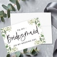 thumbnail image 3 of Koyal Wholesale Wedding Day Gift Cards Set with Envelopes Set of 8 Greenery Foliage To My Bridesmaid On My Wedding Day, 3 of 5