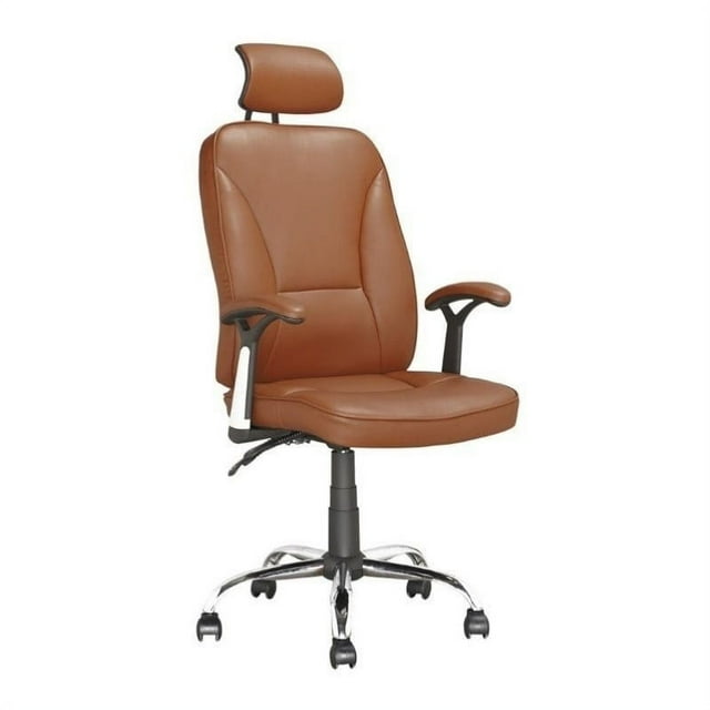 Atlin Designs Chaise de Bureau Pivotante en Faux Cuir en Brun Clair