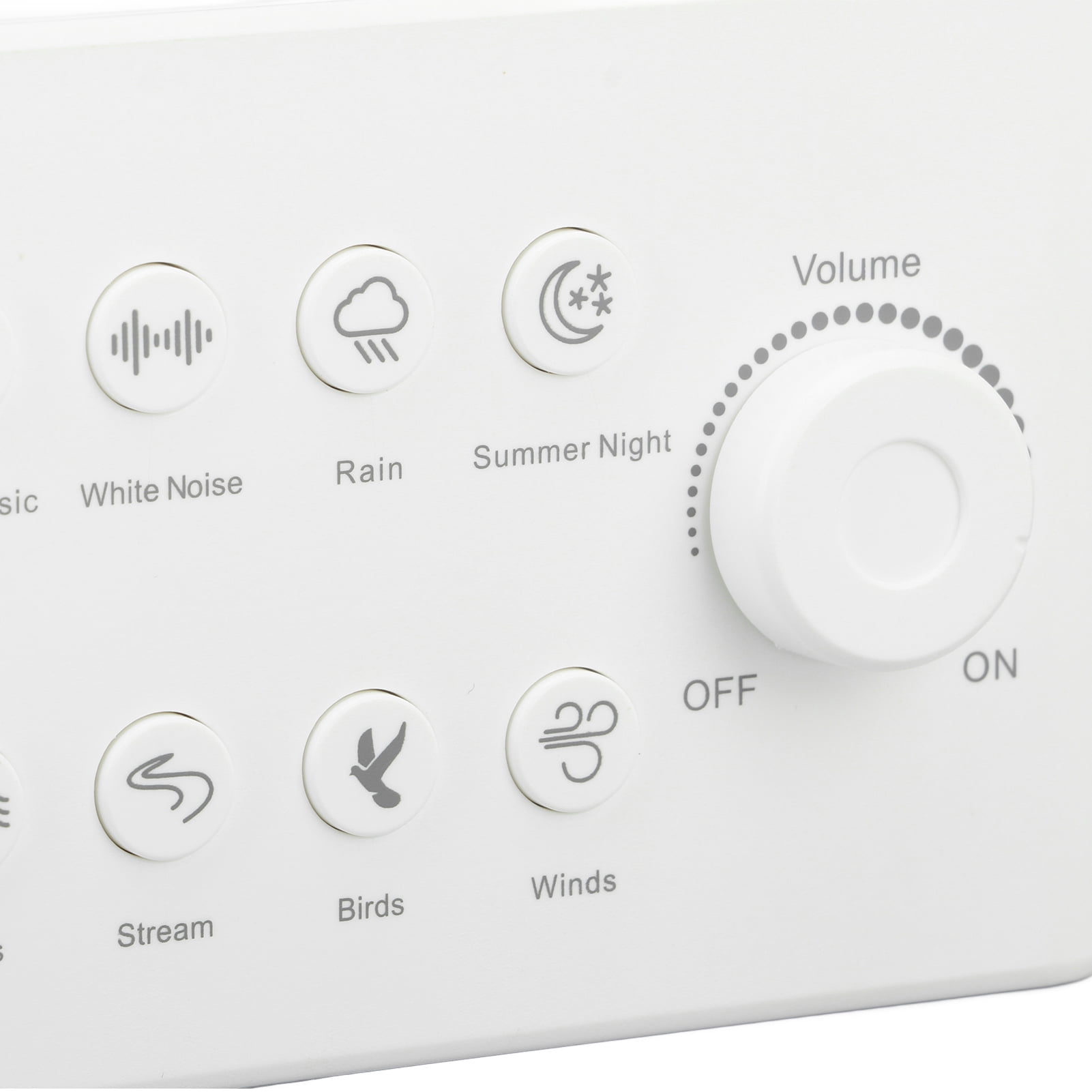 YAHHU S16 White Noise Machine Portable Sound Machine with 8 Soothing Natural Sounds for Baby Adults Kids Sleeping, 5.9 inches / 15 cm White