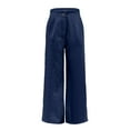 thumbnail image 3 of 2023 Autumn New Women's High Waist Casual Pants European And American Solid Color Corduroy Loose Straight Trousers, 3 of 4