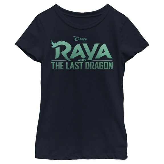 Girl's Raya and the Last Dragon Classic Logo Graphic Tee Navy Blue X Small