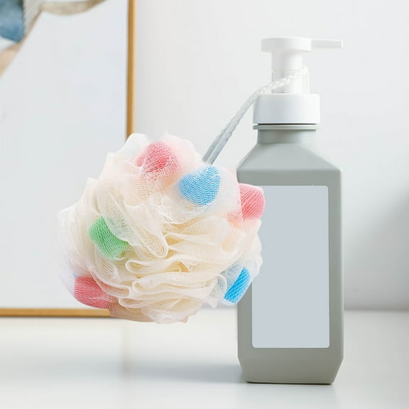 Vacemry Under $5 Bath Shower Loofah, Exfoliating Body Scrubber with Hanging Loop, Mesh Bath Sponge for Shower Gel Lather, Gentle Skin Cleansing Pouf for Daily Use, Bathing Accessory for Body Wash