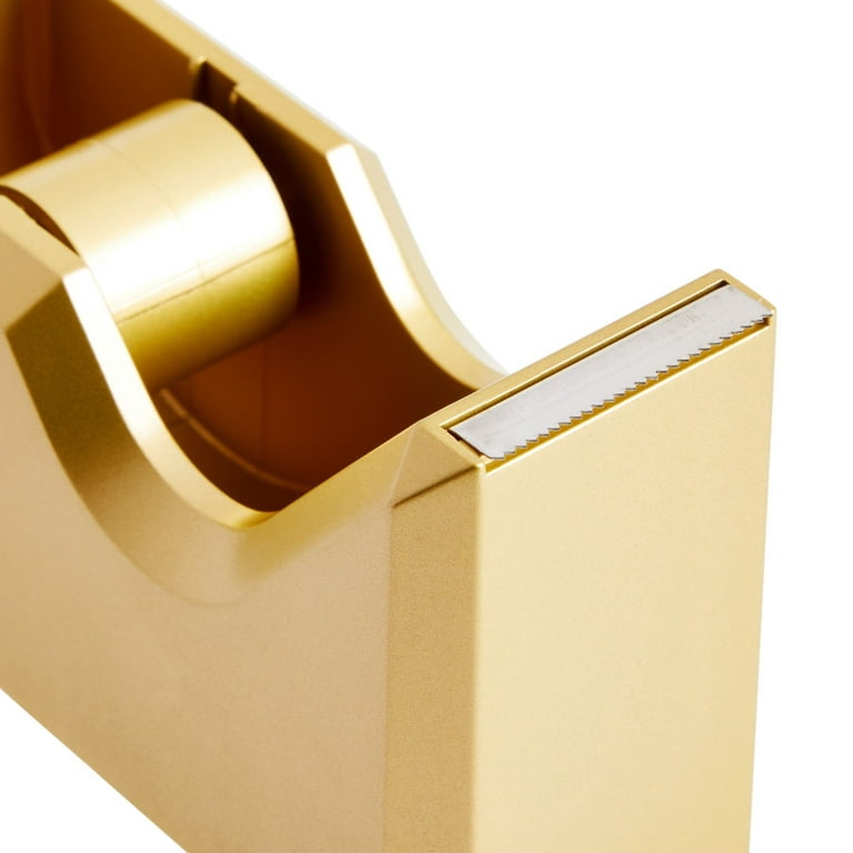 Gold Stapler & Tape Dispenser Desk Set