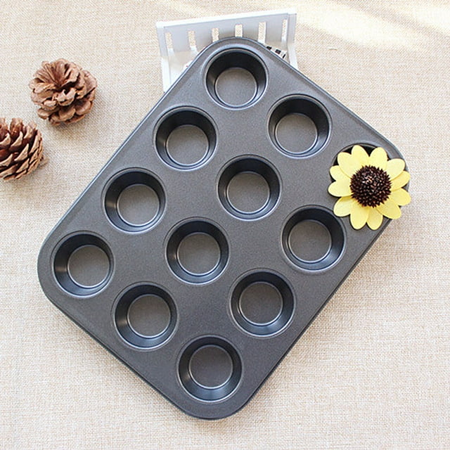 OUSITAID Mini 12-Cup Muffin Pan Non Stick Cupcake Tray Mold Heat Resistance Bakeware (26*19.5*2cm)