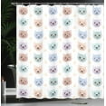 thumbnail image 4 of Ambesonne Cartoon Shower Curtain, Smiling Cat Muzzle, 69"Wx84"L, Multicolor, 4 of 5