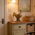 thumbnail image 5 of Rooster Statue European Vintage Style Auspicious Decor, Golden Rooster of Good Fortune Rattan Weave Design Resin Figurine, Rooster Decor for Home Living Room and Desktop, Gold, 5 of 6