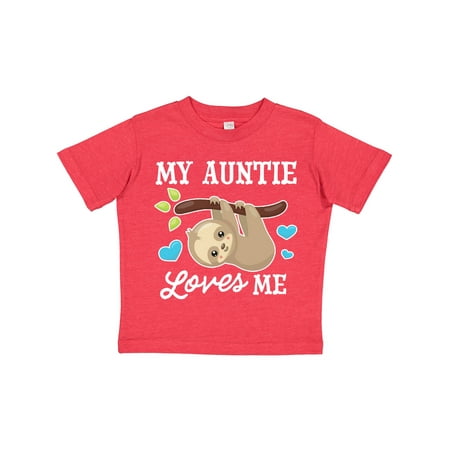 

Inktastic My Auntie Loves Me with Sloth and Hearts Gift Toddler Boy or Toddler Girl T-Shirt