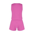 thumbnail image 3 of Mohiass Womens 2 Piece Outfits Linen Matching Sets Sleeveless Crop Tank Tops and High Waist Lounge Shorts with Pockets Hot Pink S, 3 of 8