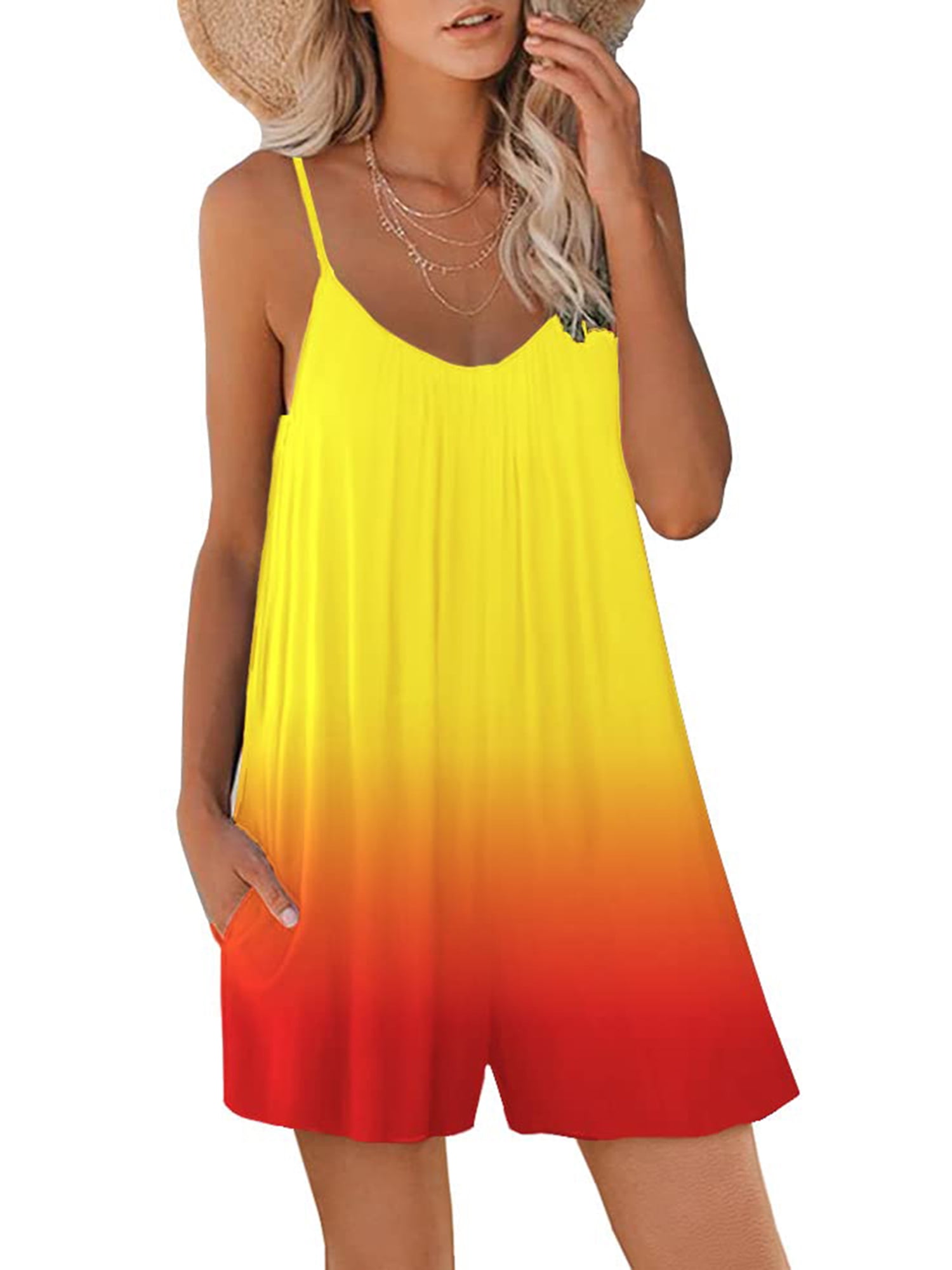 Y2k Short Rompers for Women Summer Casual Sleeveless Strap Loose