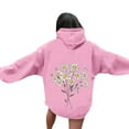 thumbnail image 2 of yardsong Cute Graphic Hoodies for Women Fall Fashion Flower Preppy Oversized Hooded Sweatshirts Loose Vintage Y2K Pullover Tops Pink,XL, 2 of 6