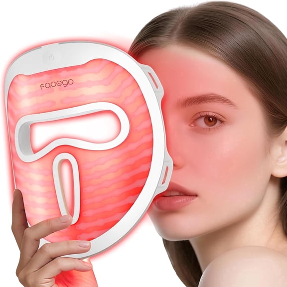RUTAWZ LED Face Mask, 7 Color Red Light Therapy Mask for Sensitive Skin, Cordless LED Light Therapy Face Mask