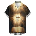 thumbnail image 4 of Yaoyar Mens Casual Holiday Collared Shirts Christian Cross Hawaiian Shirt Funny Short Sleeve Shirts Jesus Button Down Shirt Summer, 4 of 6